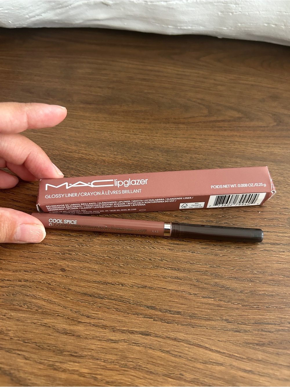 MAC  Makeup Lipglazer Glossy Liner Full Size Cool Spice Glossy Liner.